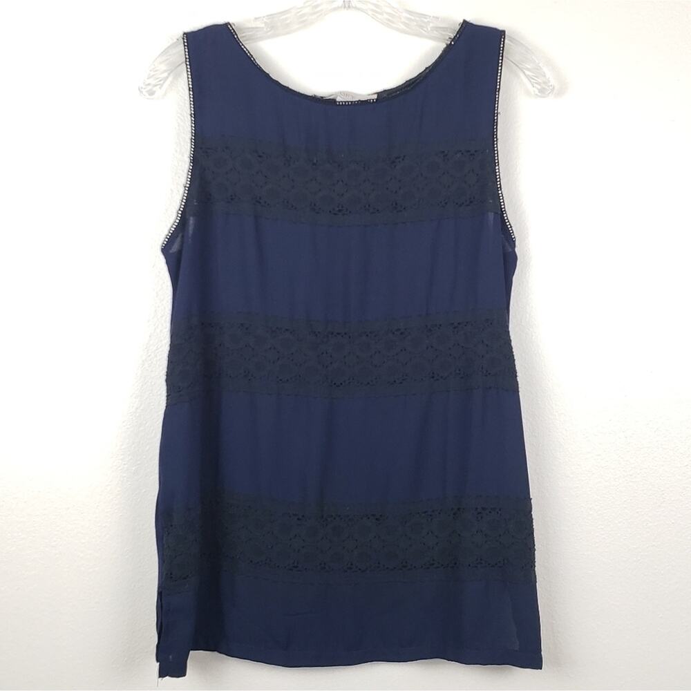 Anne Taylor Loft | Blue w/ Blk Lace Top